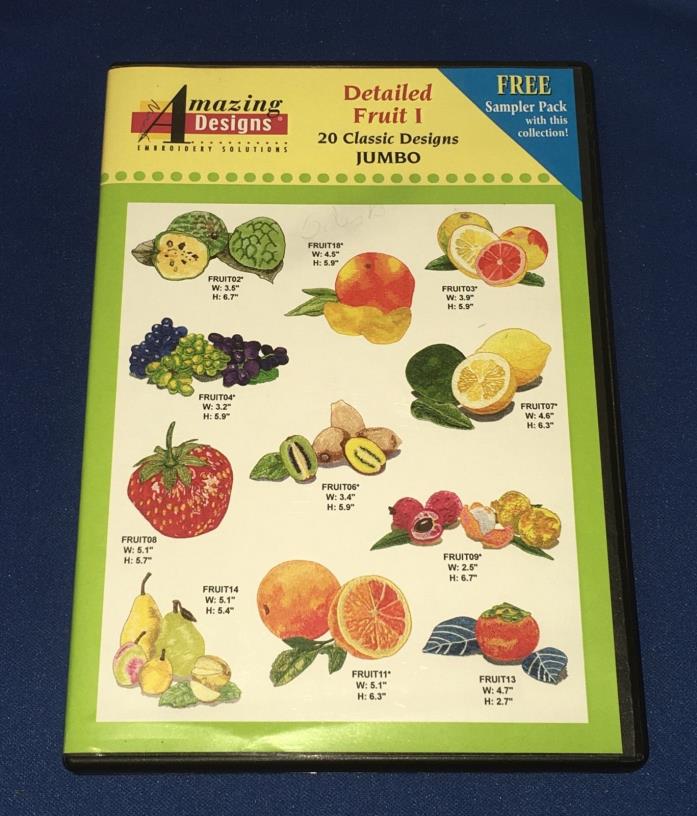 Amazing Designs Detailed Fruit I Embroidery CD 20 Jumbo Designs