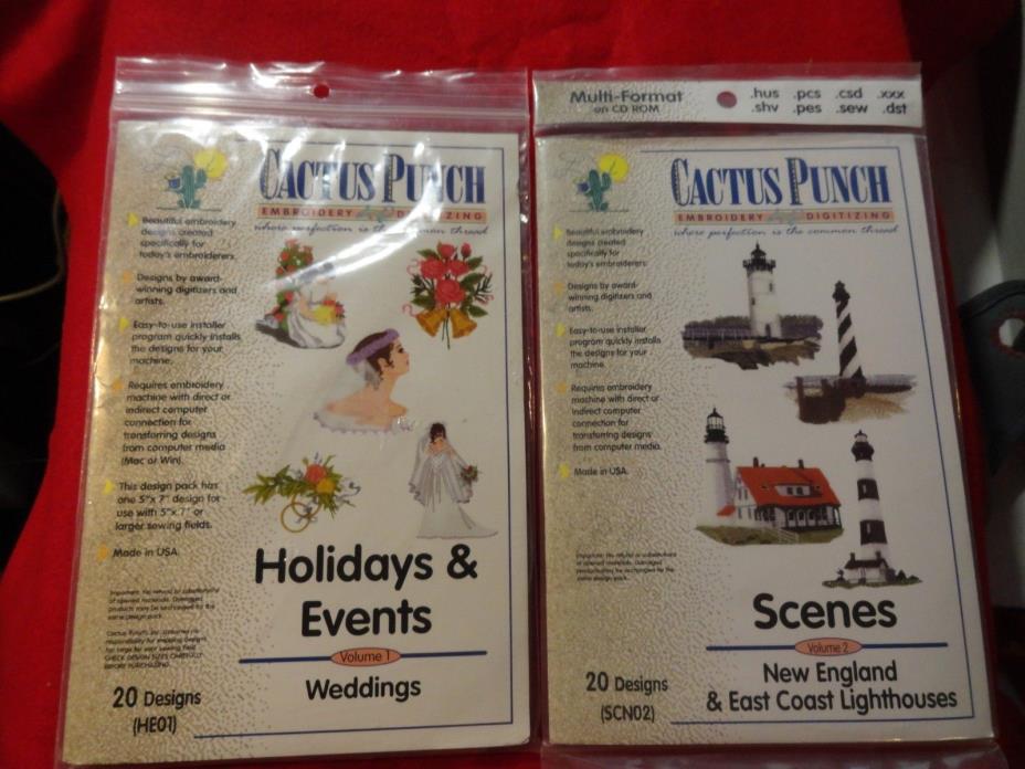 LOT OF 2 CACTUS PUNCHHOLIDAY & EVENTS VOL 1  & SCENES LIGHTHOUSES SEE PHOTOS