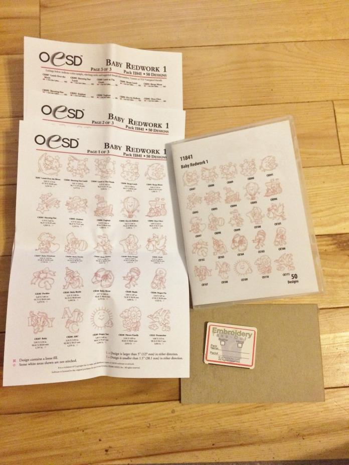 OESD 11841 Baby Redwork 1 Embroidery Machine Design Card -Gently Used