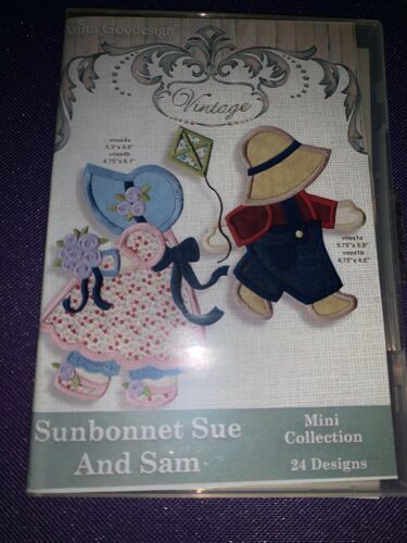 Anita Goodesign Sunbonnet Sue and Sam Embroidery Machine Design CD NEW 109MAGHD