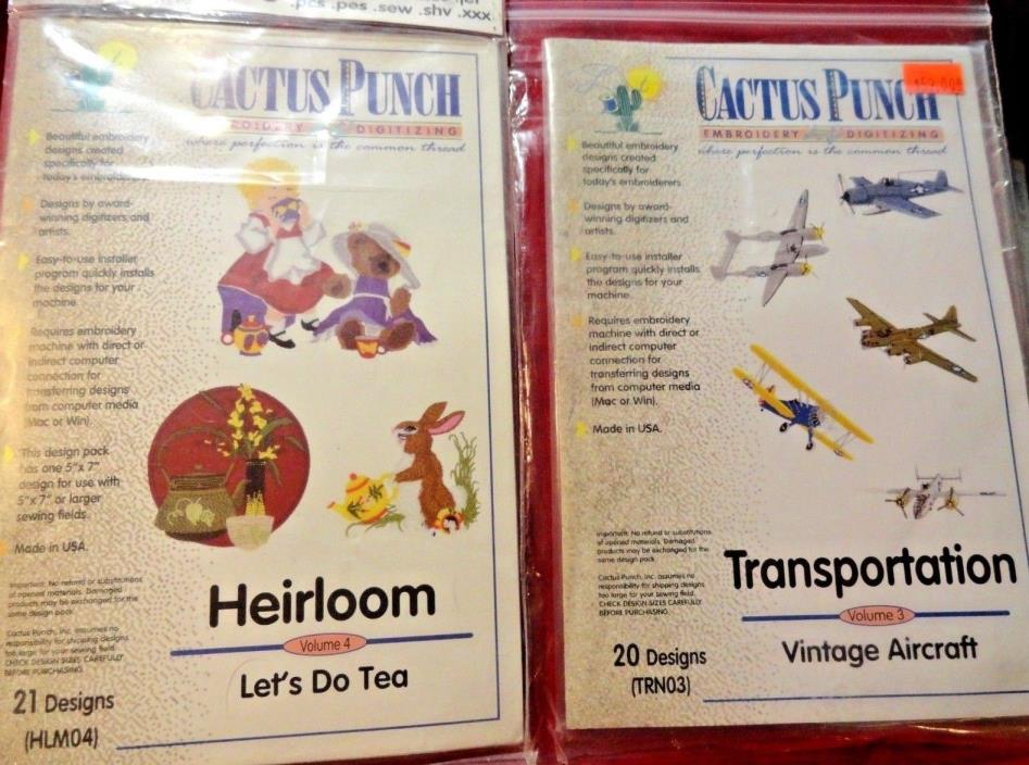 LOT OF 2 CACTUS PUNCH HEIRLOOM LET'S DO TEA & TRANSPORTATION AIRCRAFT SEE PHOTOS