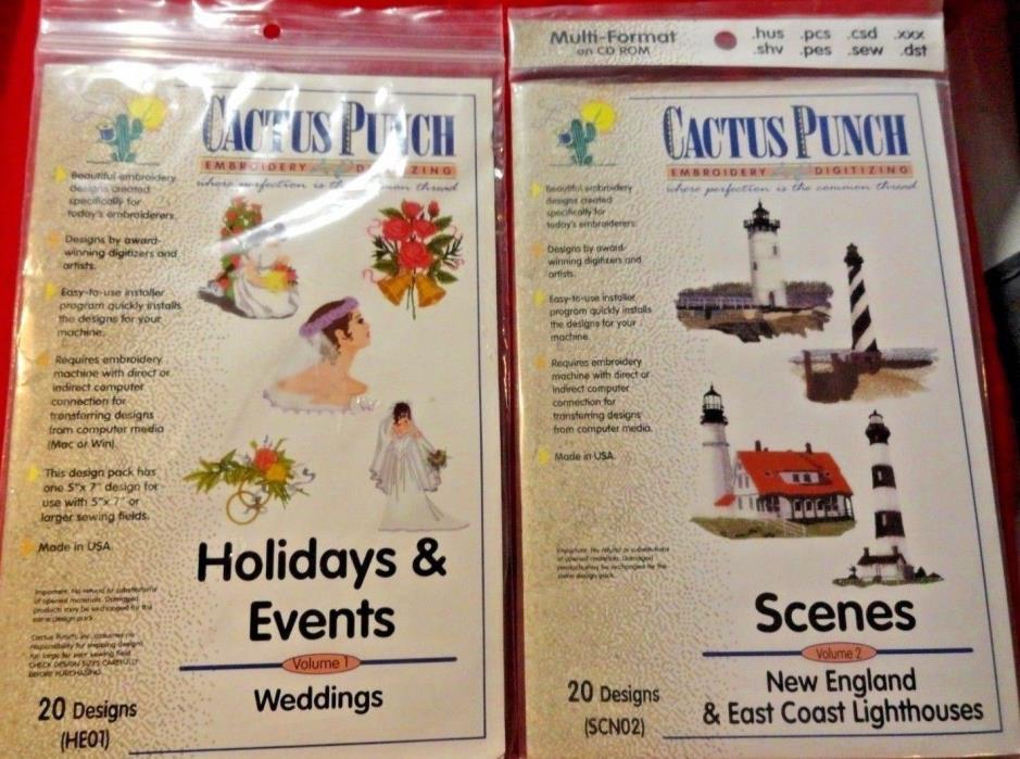 LOT OF 2 CACTUS PUNCH HOLIDAY & DEFENSE - SCENES  LIGHTHOUSES  SEE PHOTOS