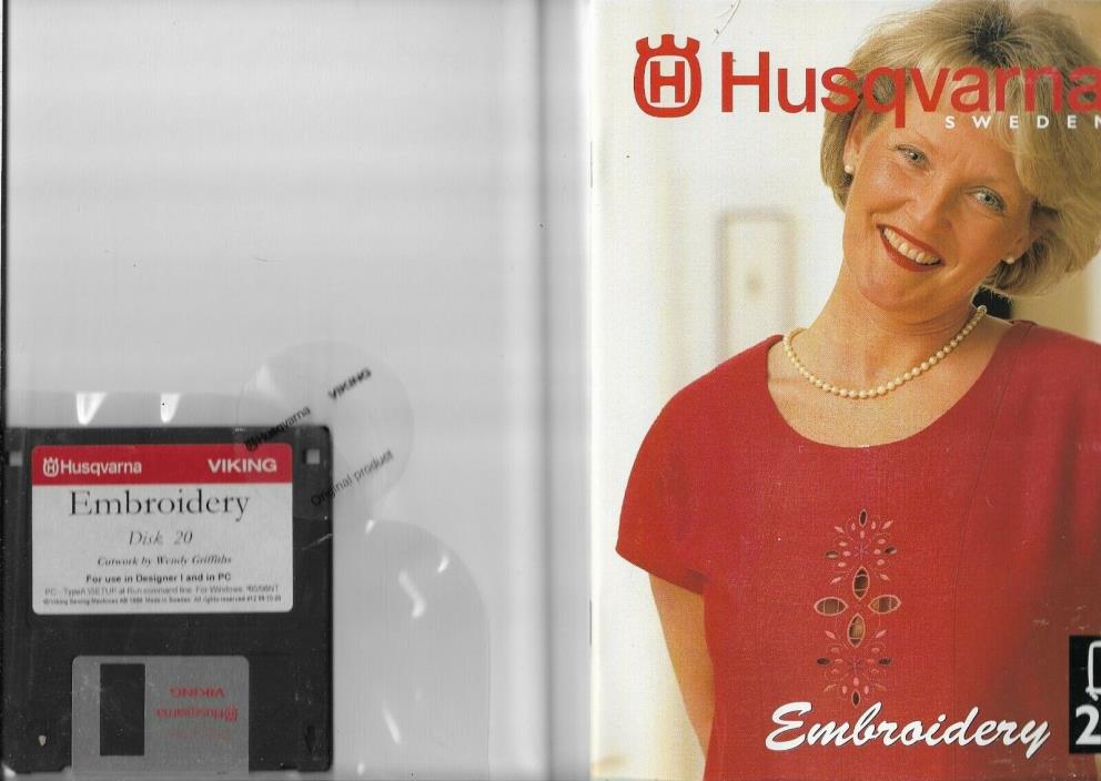 Husqvarna-Viking CUTWORK- Embroidery 20-Booklet-1 Disk For Designer 1 & PC