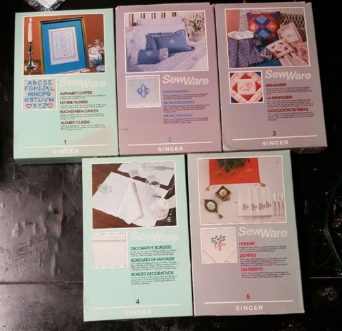 Singer Sewware 1, 2, 3, 4, 5  Monograms, Holiday, Menagerie EUC