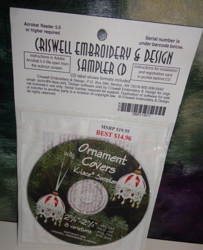 CRISWELL ORNAMENT COVERS 8 VARIATIONS 2 5/8
