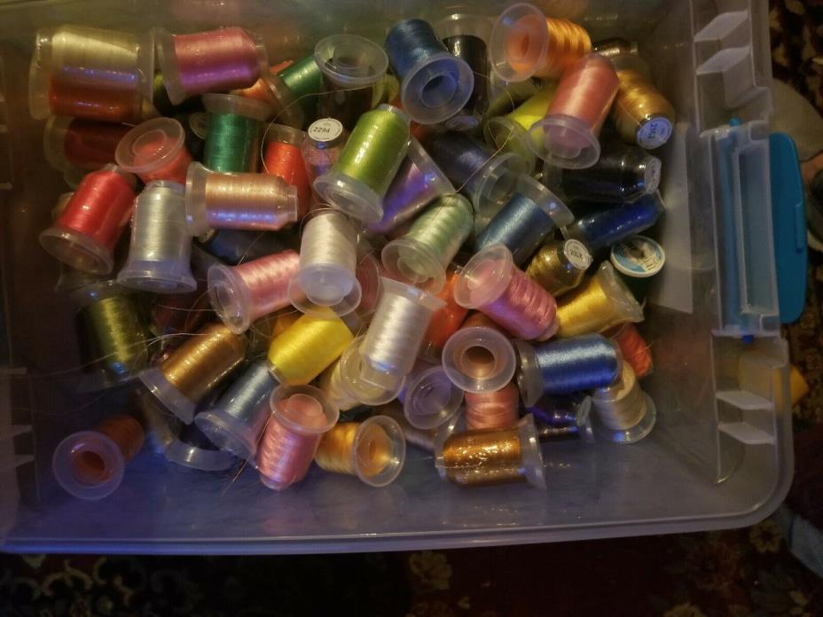 143 machine embroidery spools, most sealed