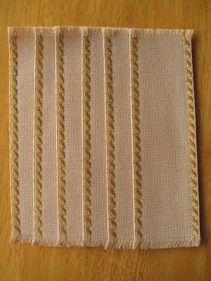 Lot 6 Cross Stitch Blank Light Tan Bookmarks Decorative Edges In Gold Shade 18C