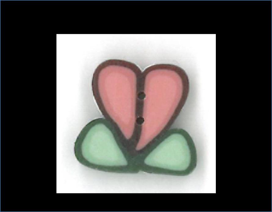 Just Another Button Company - Coral Heart Flower