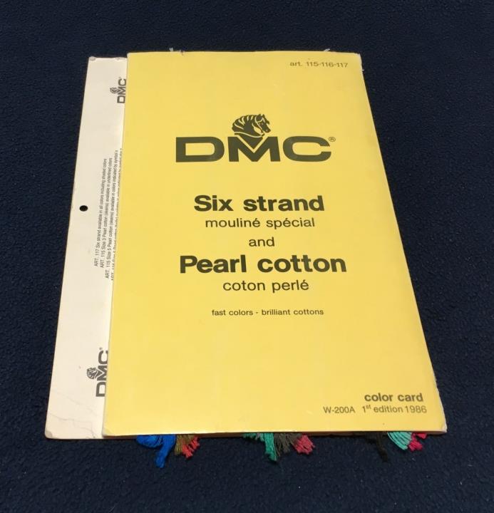 DMC SIX STRAND & PEARL COTTON COLOR CARD / W-200A 1ST EDITION 1986