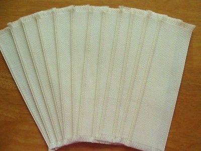 12 Cross Stitch Blank Aida Bound Bookmarks In Off White 14 Count 26X115