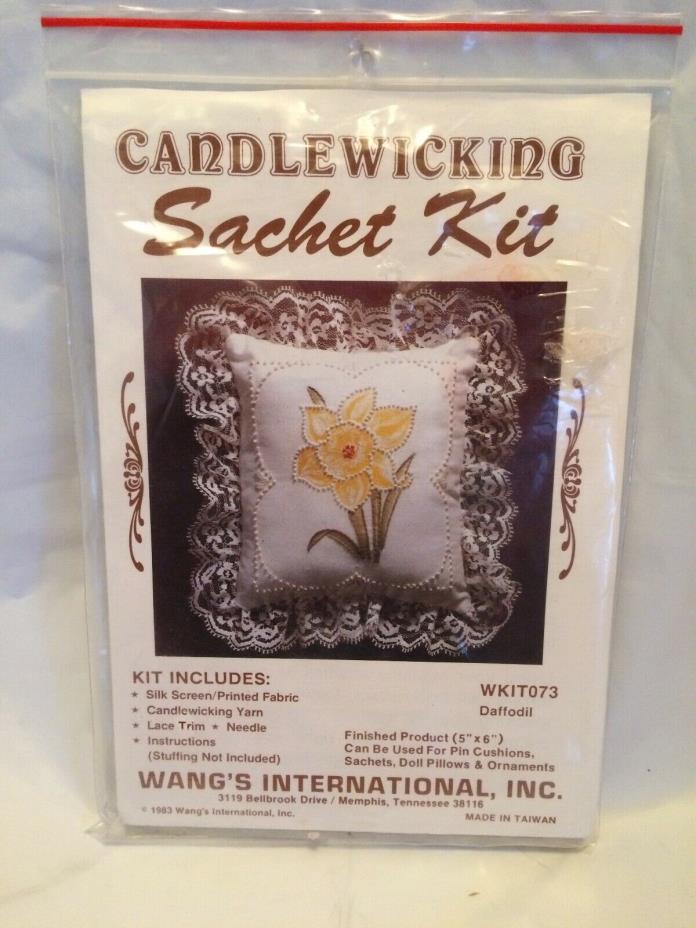 candlewicking sachet/pin cushion kit, daffodil pattern new