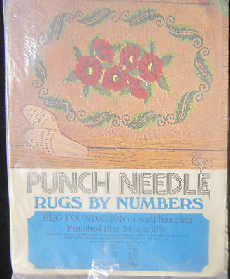 Punch Needle Rugs by Numbers Foundation or Wall Hanging Poppy No 1500A