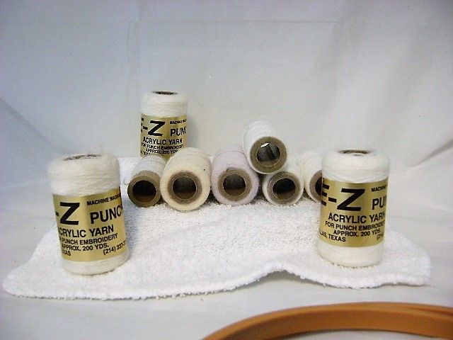 Acrylic Embroidery Yarn-Vintage E-Z PunchLot of 9-Assorted Whites