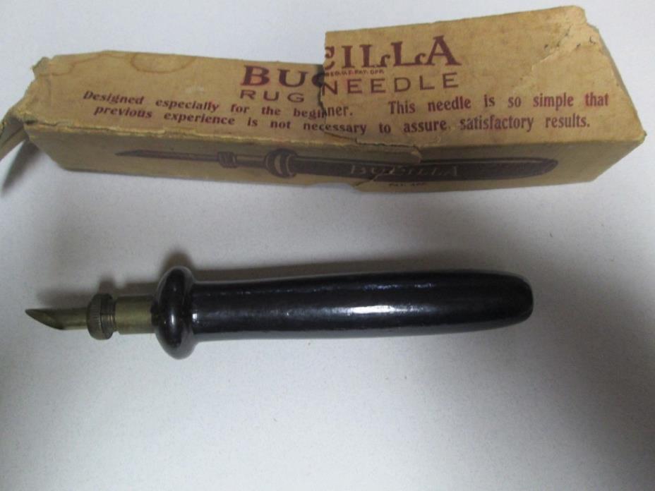 Vintage Bucilla Rug Punch Needle Black Handle Art. 7113