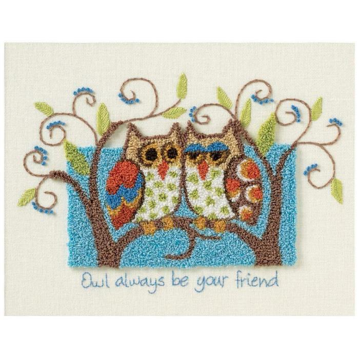 Punch Needle Embroidery Kit Owl Always be Your Friend