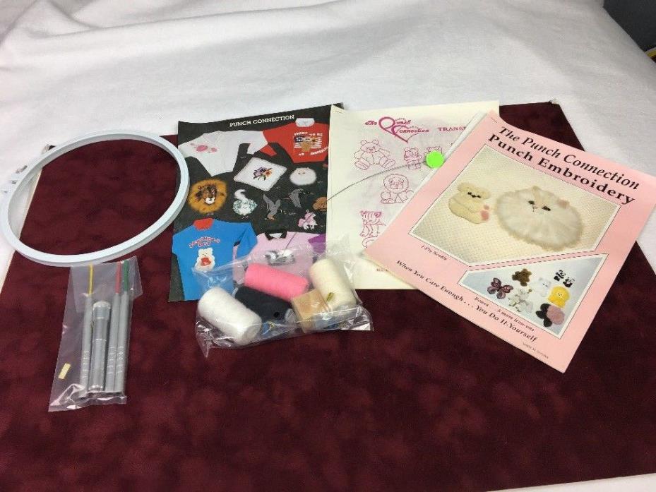 Punch Needle Embroidery Kit By The Punch Connection Kitten And Teddy Bear Kit