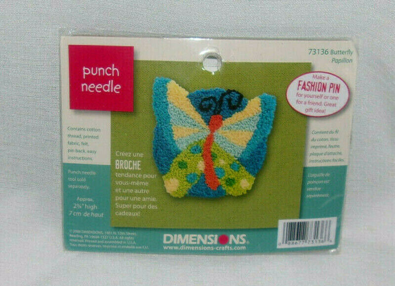 Dimensions Punch Needle Broche Pin Kit Butterfly 73136 NIP NEW