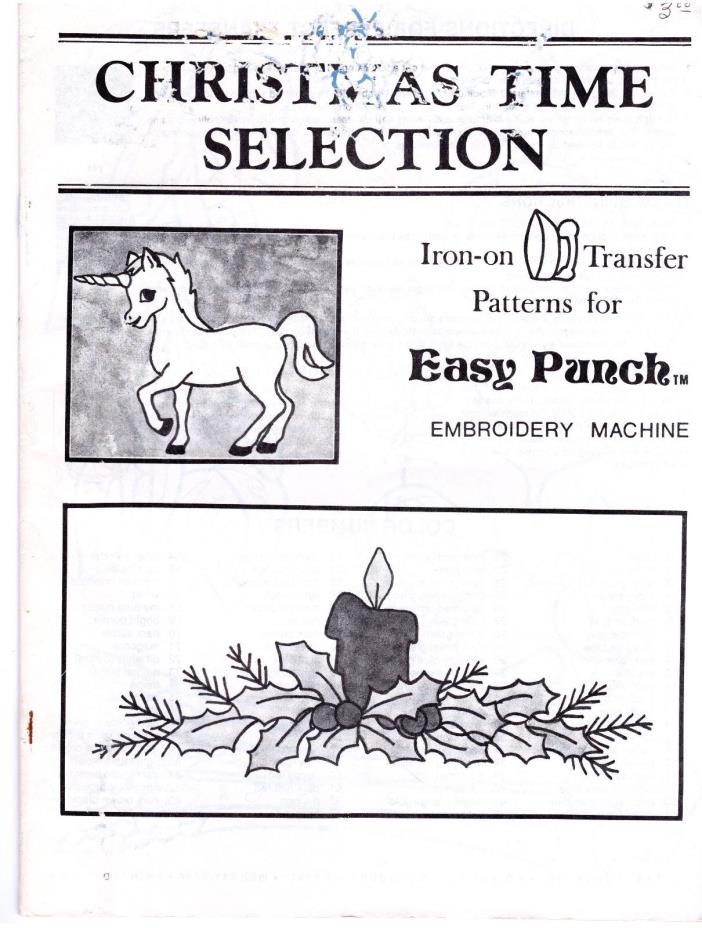 Vintage Iron on Transfers ~Christmas Time Selection~EASY PUNCH Embroidery Machin