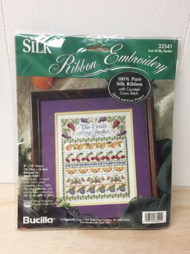 Bucilla Fruit Of My Garden (33541) Silk Ribbon Embroidery Kit Cross Stitch 1994