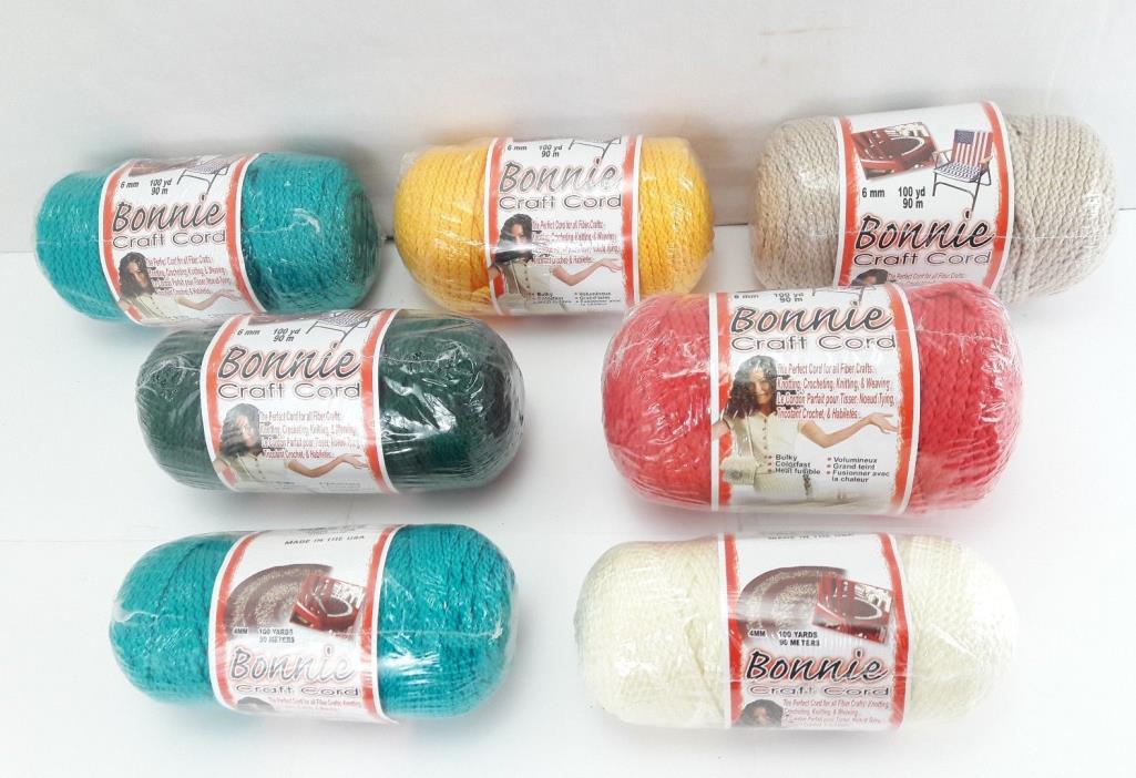 Mix Lot - Bonnie Macrame Craft Cord 6mm x 100yd & 4mm x 100yd (Total 700 yards)