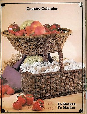 MACRAME COUNTRY BASKETS~Claire Lavin~Vtg Pattern Book~Using METAL RINGS & FRAMES