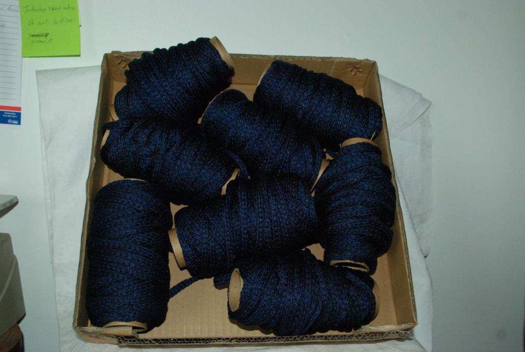 Vintage Craft Cord Macrame Cord 8 PARTIAL SKEINS DARK BLUE
