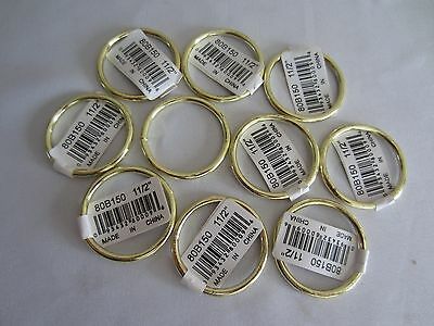 Lot of 10 Gold Metal Brass Macrame Craft Dreamcatcher Rings 1-1/2