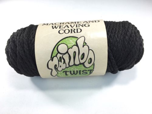Macrame Weaving Cord Black Rainbo Twist 60 Yards 4mm Craft Cord