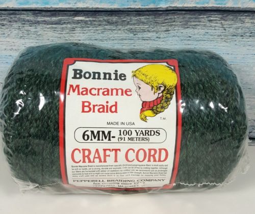 Bonnie Macrame Braid 6MM-100 Yards Antique Jade Craft Cord