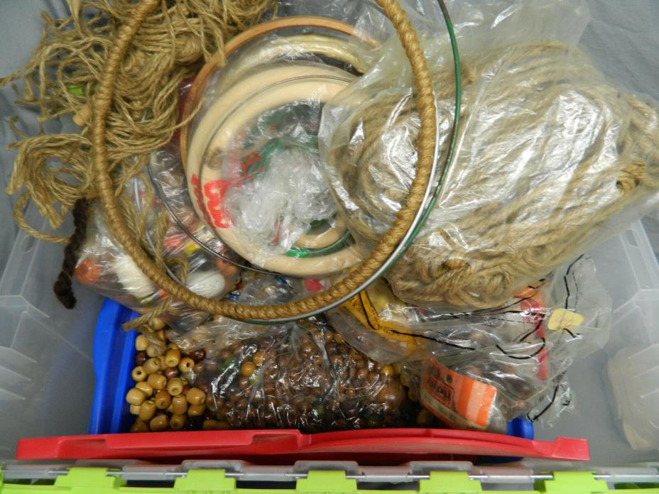 Huge Macrame Lot - Over 14 Pounds of Beads, Different Size Rings - See Listing