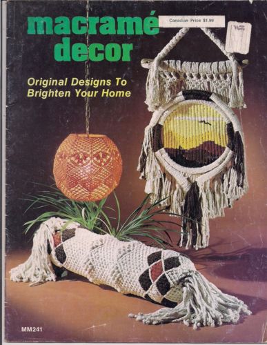 VINTAGE MACRAME DECOR PATTERNS 14 projects hanging table calendar FREE SHIP