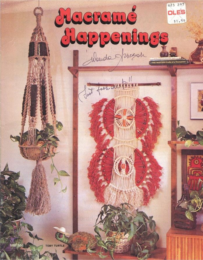MACRAME HAPPENINGS Pattern Book Plant Hangars Animals Spice Rack Shoes Sandals