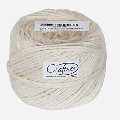 Macrame Cord & Knotting 4mm X 110m(about 120 Yd) Natural Virgin Cotton Handmade