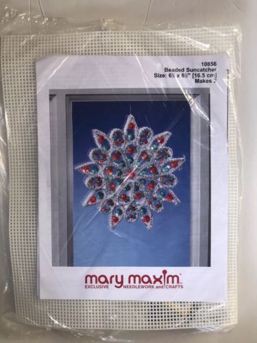 Mary Maxim Beaded Suncatcher Plastic Canvas 10856 Makes 2