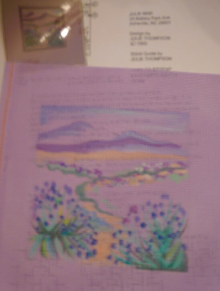 #170 Hand painted Julie Mar needle point scenery and instruction