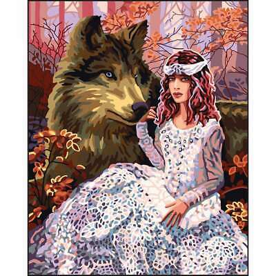 Collection D'Art Needlepoint Printed Tapestry Canvas 60X50cm Girl 499995397170