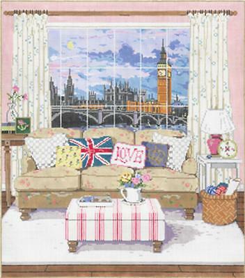 Needlepoint HandPaintedSANDRA Gilmore View of London 14x16