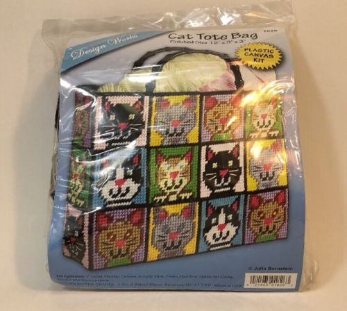 Tobin DW1826 Cat Tote Bag Plastic Canvas Kit-12