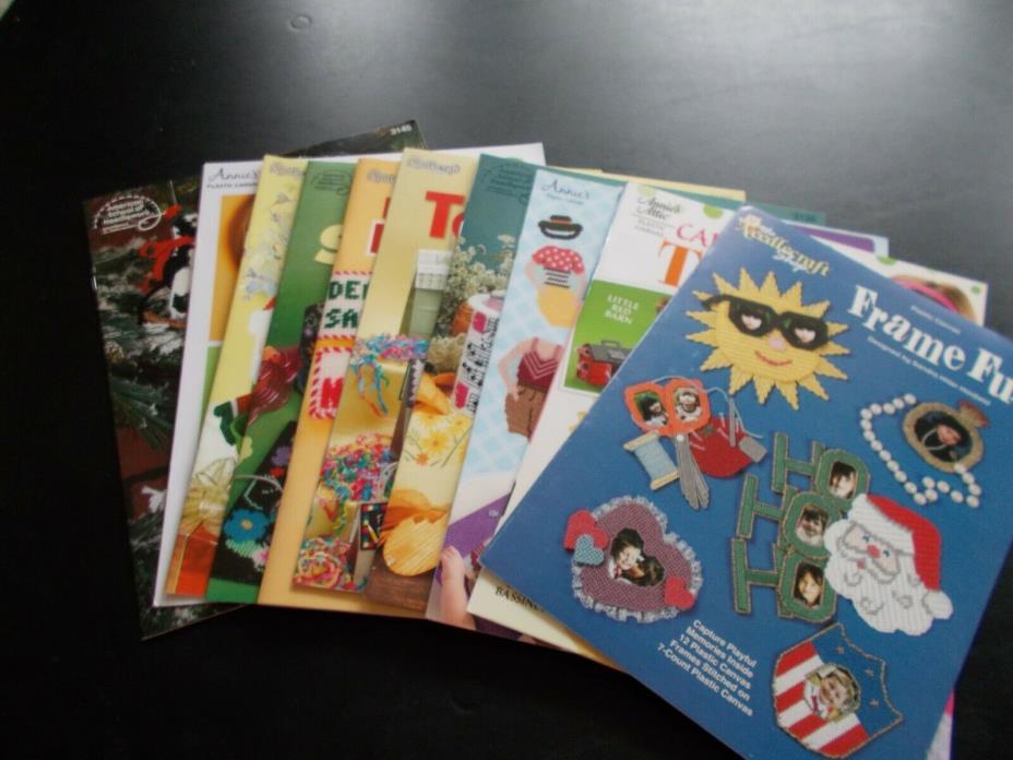 Lot of 10 Plastic Canvas Books Brand New! Play Sets Dress-Up Gift Topper Holiday