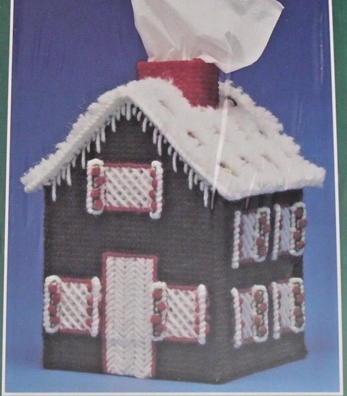 NEW Bernat GINGERBREAD HOUSE TISSUE COVER Christmas Plastic Canvas KIT