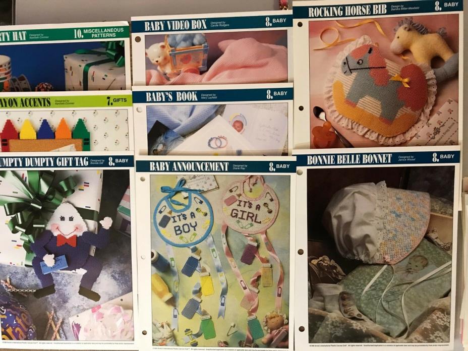 Annies Attic Club Plastic Canvas Patterns Baby Shower Gifts / Kids / Nursery