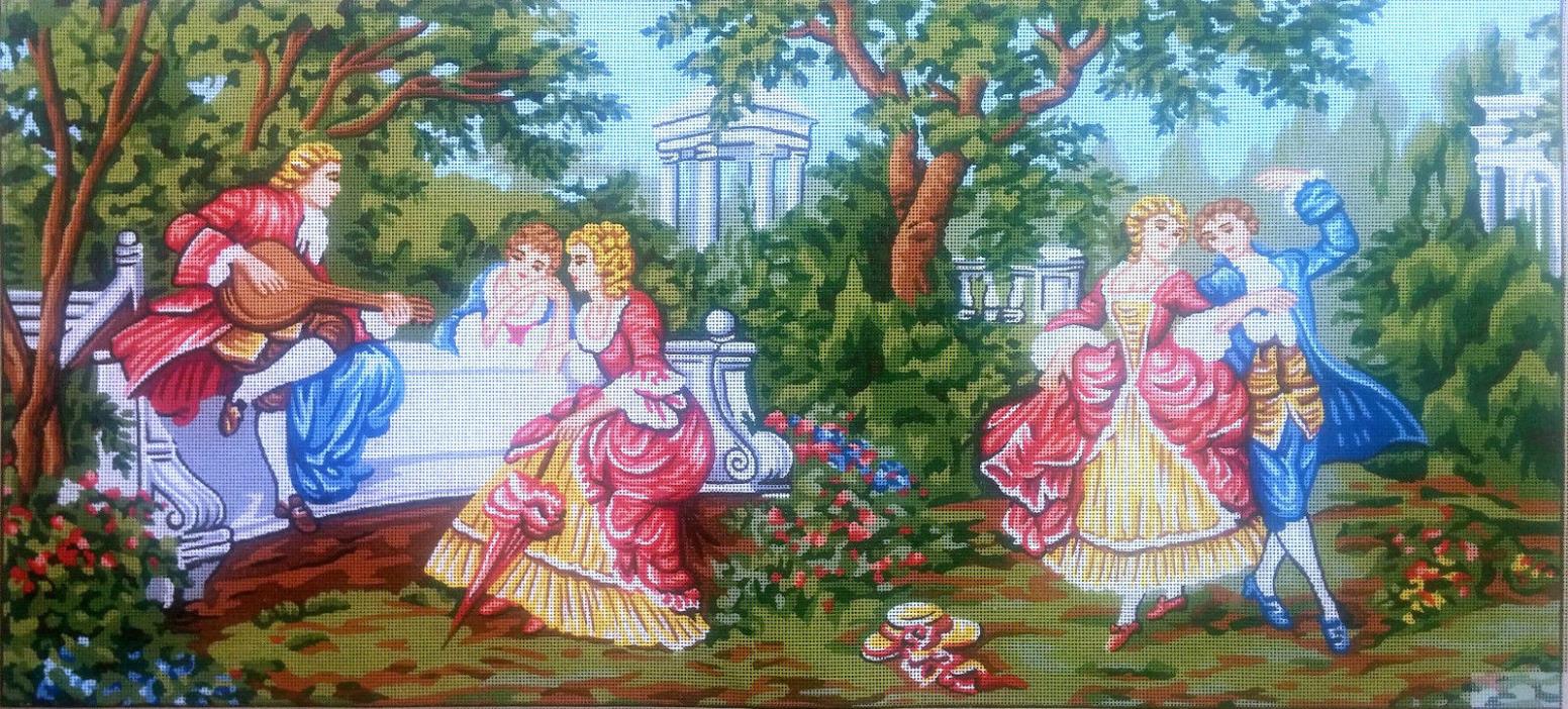 Needlepoint tapestry painted canvas - Flirt. (24
