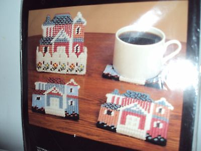 Bucilla Victorian House Coasters Plastic Canvas Kit