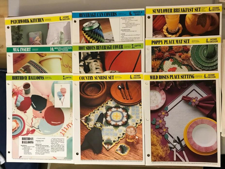Annies Attic Club Plastic Canvas Patterns Place Setting Sets/Place Mats/Covers