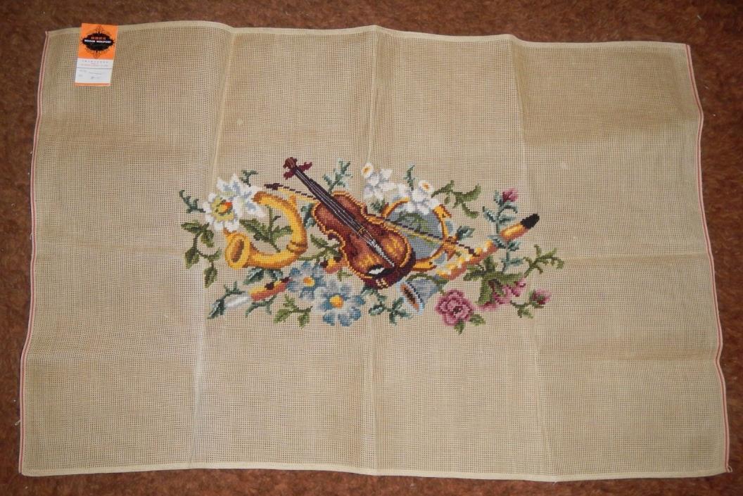 Preworked Needlepoint  Piano Bench Canvas (Violin) (23