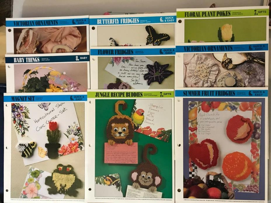 Annies Attic Club Plastic Canvas Patterns Magnets / Fridgies / Pokes / Ornaments