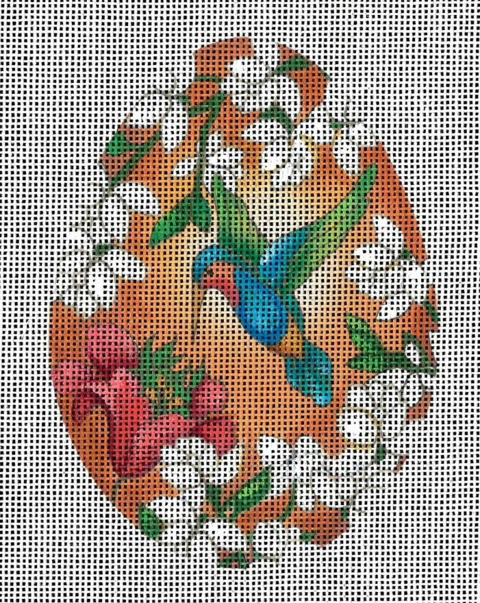 HP Needlepoint Canvas:  Hummingbird Easter Egg