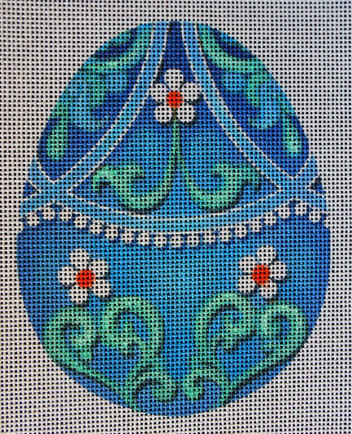 HP Needlepoint Canvas: Blue Rhapsody Easter Egg