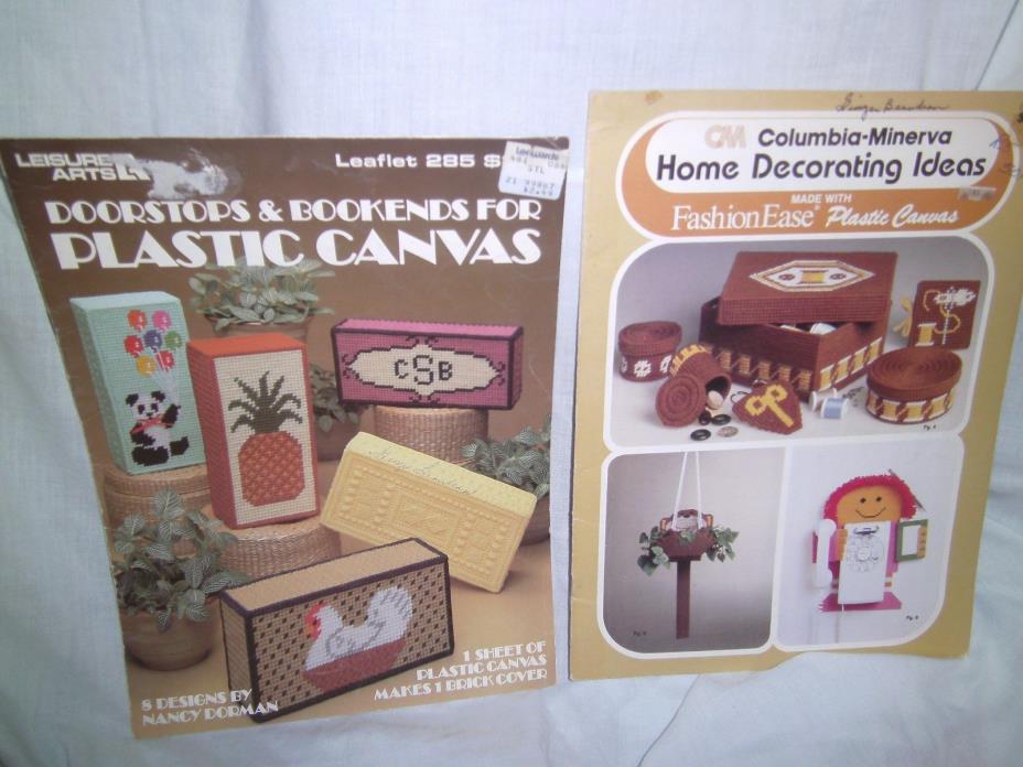 Plastic Canvas Patterns - 2 for 1 sale -doorstop, bookend, sign, box, etc.