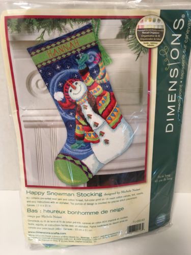 Dimensions Needlepoint Stocking Kit Happy Snowman 71-09143 NEW NIP Complete